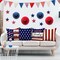 4th of July Pillow Covers – 18"x18" Patriotic Throw Pillow Cases with Stripes, Stars & "God Bless America" Design, Independence Day & Memorial Day Decorations, Set of 4 for Sofa, Couch, or Chair